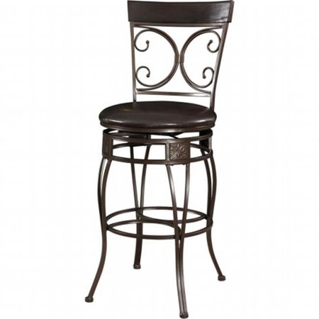 POWELL Powell 938-851 Big and Tall Back to Back Scroll Barstool - Black 938-851